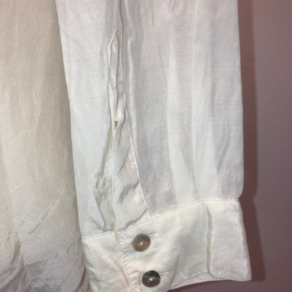 KA 7 Off-White Longsleeve Button Shirt Tunic - Picture 9 of 11